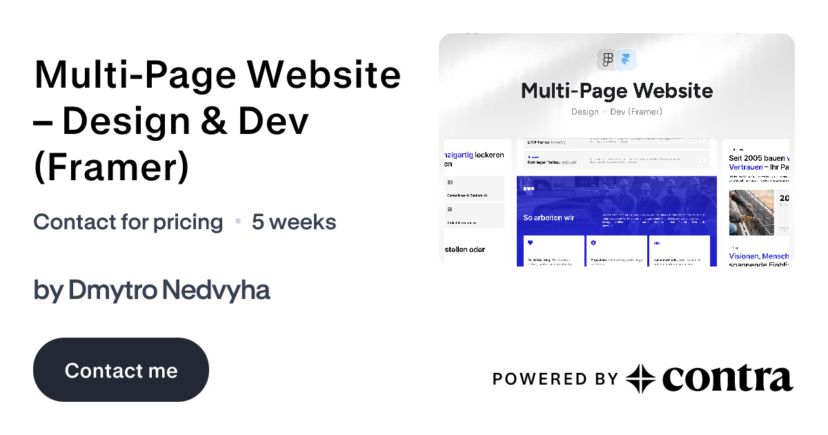 Multi-Page Website – Design & Dev (Framer) by Dmytro Nedvyha