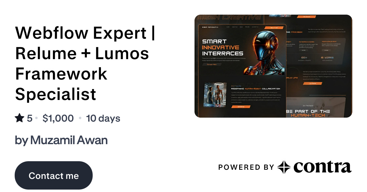 Webflow Expert | Relume + Lumos Framework Specialist by Muzamil Awan