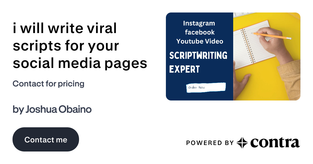 i will write viral scripts for your social media pages by Joshua Obaino