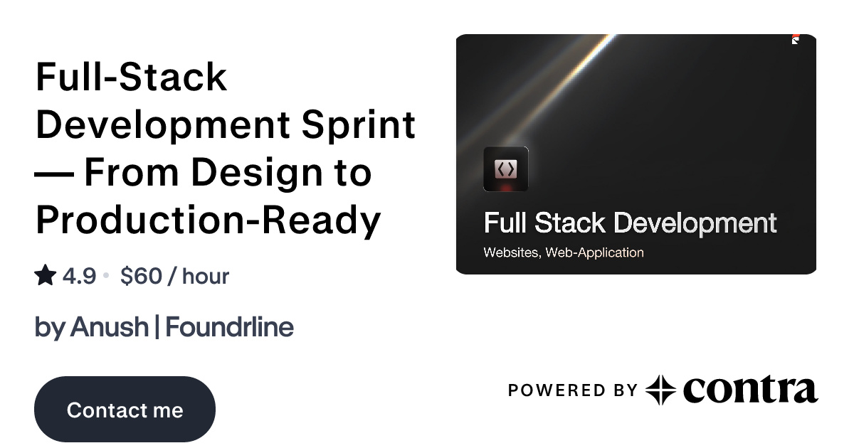 Full-Stack Development Sprint — From Design to Production-Ready by ...