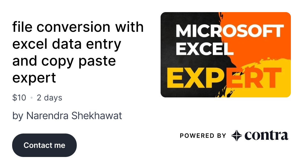 file conversion with excel data entry and copy paste expert by Narendra ...