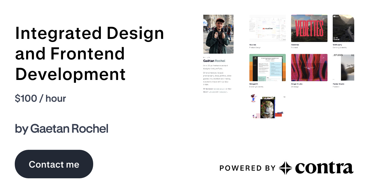 Integrated Design and Frontend Development by Gaetan Rochel
