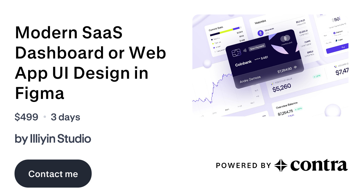 Modern SaaS Dashboard or Web App UI Design in Figma by Illiyin Studio
