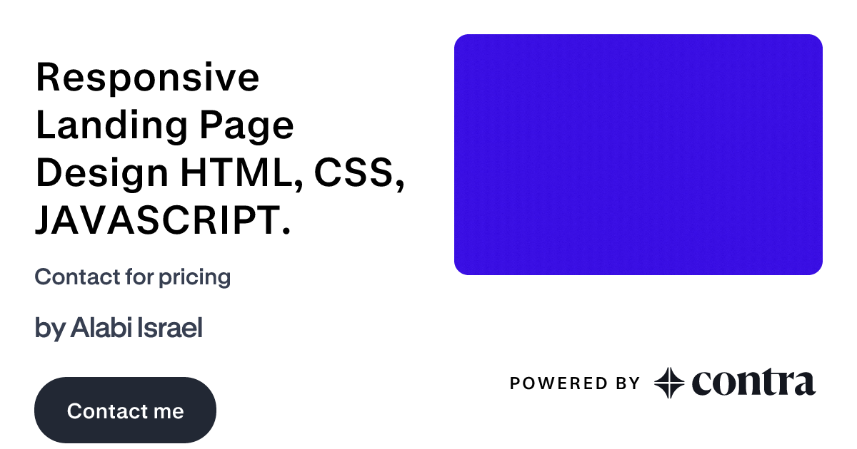 Responsive Landing Page Design HTML, CSS, JAVASCRIPT. by Alabi Israel