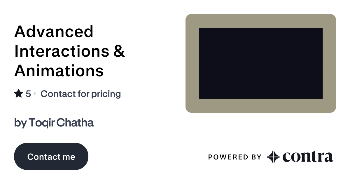 Advanced Interactions & Animations by Toqir Chatha