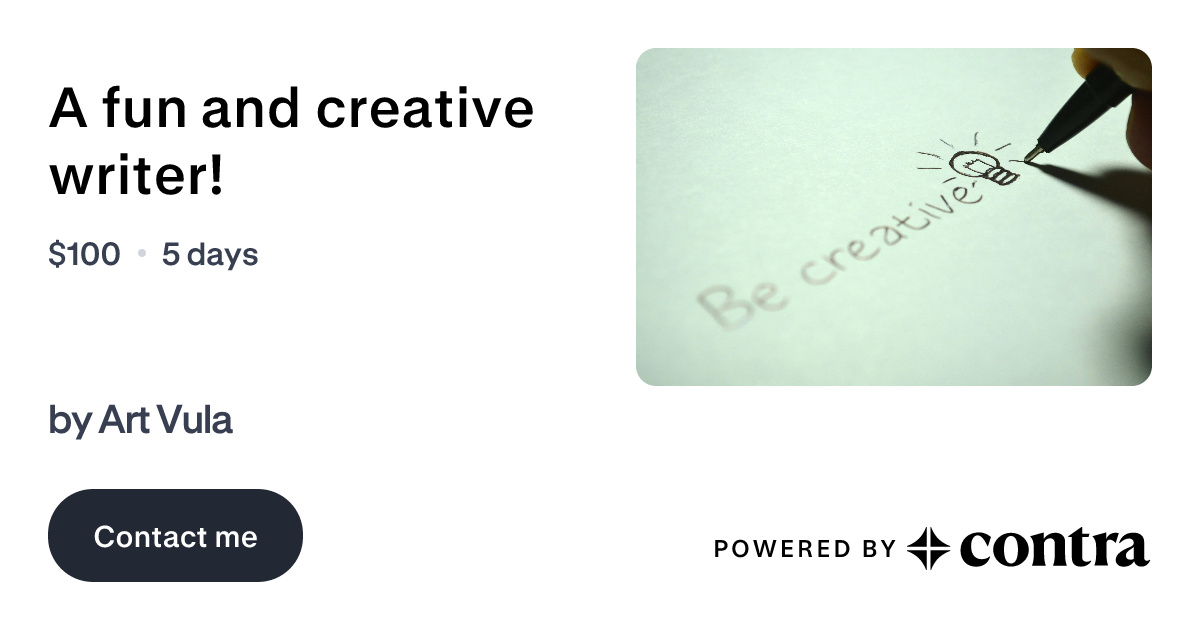 A fun and creative writer! by Art Vula