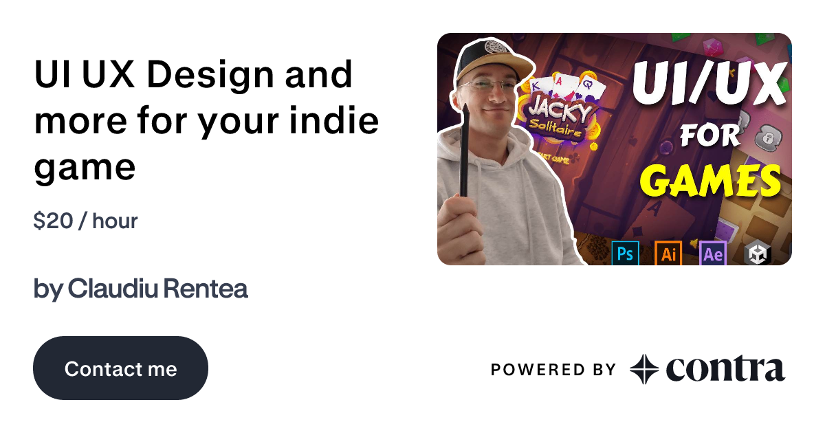 UI UX Design and more for your indie game by Claudiu Rentea