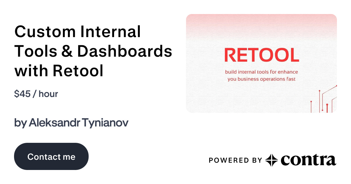 Custom Internal Tools & Dashboards with Retool by Aleksandr Tynianov