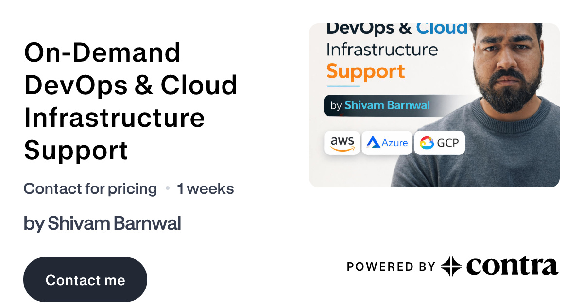 On-Demand DevOps & Cloud Infrastructure Support by Shivam Barnwal