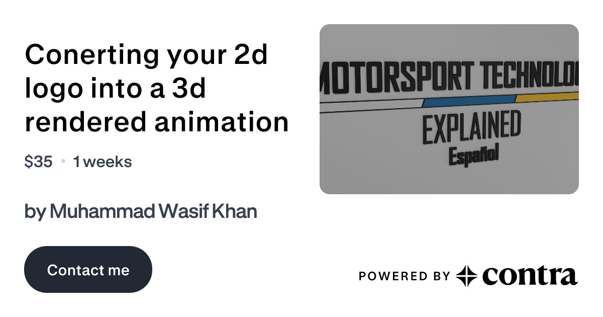 Conerting your 2d logo into a 3d rendered animation by Muhammad Wasif Khan