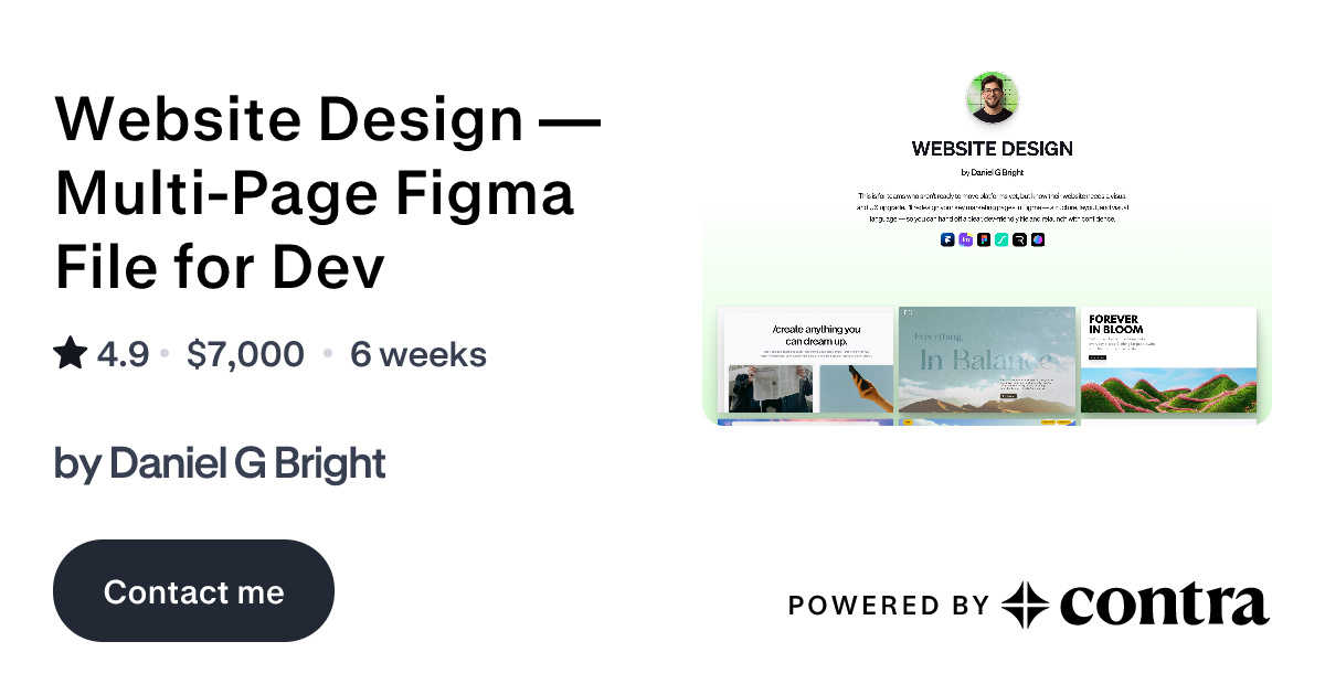 Website Design — Multi-Page Figma File for Dev by Daniel G Bright
