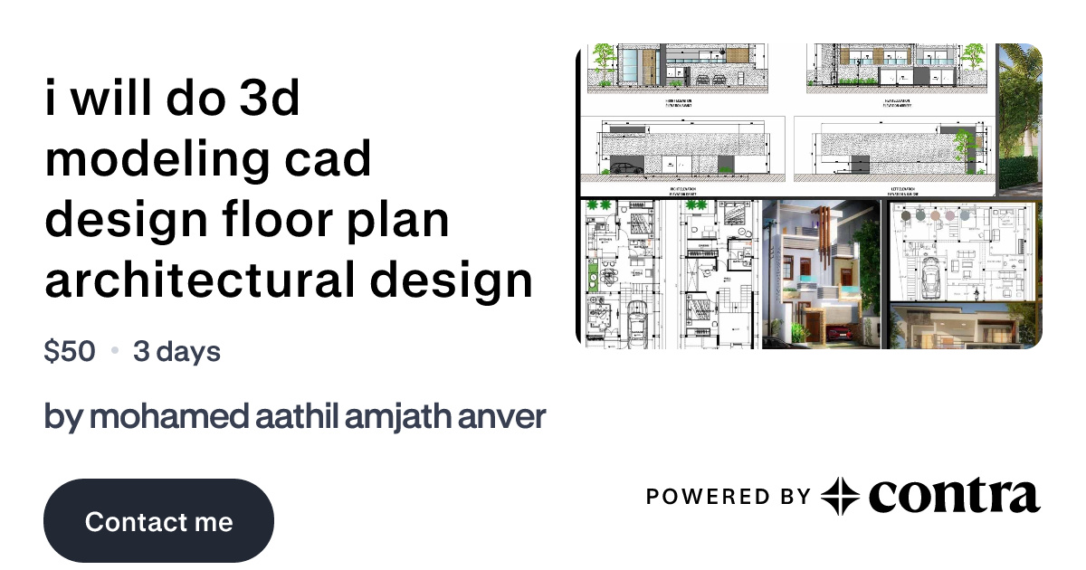 i will do 3d modeling cad design floor plan architectural design by ...
