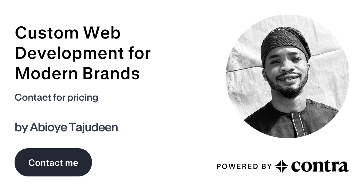 Custom Web Development for Modern Brands by Abioye Tajudeen