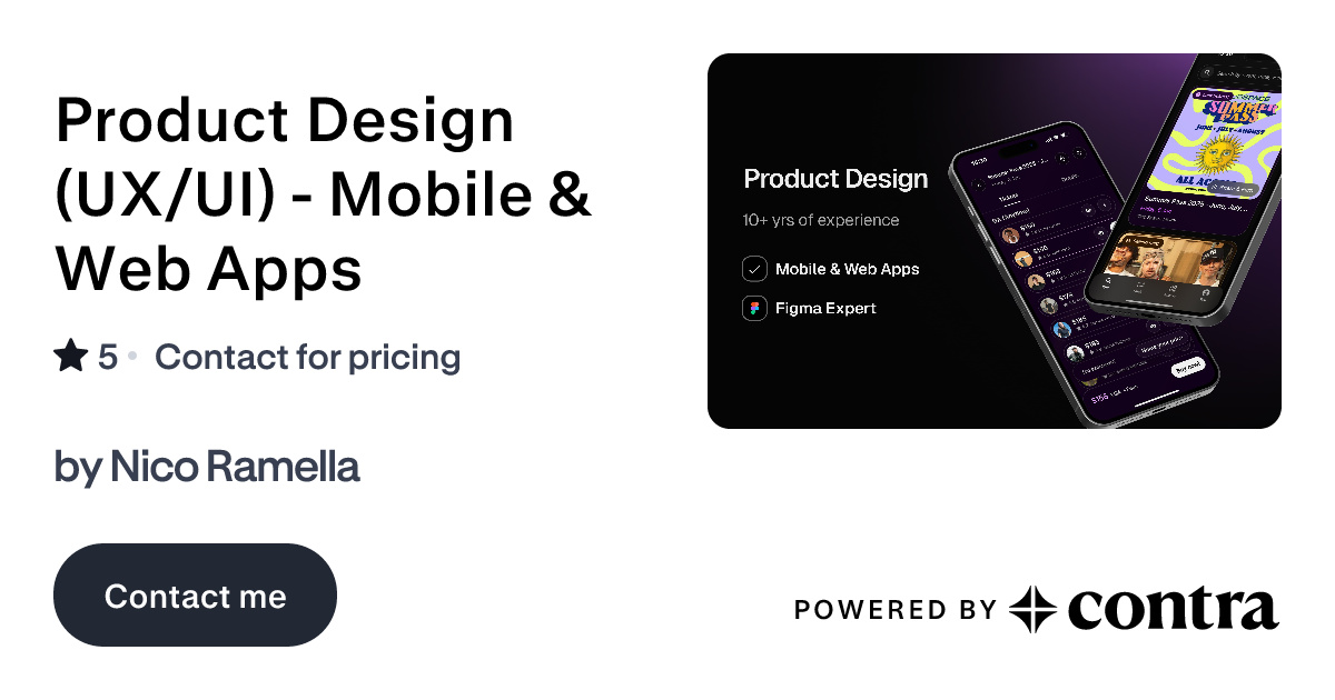 Product Design (UX/UI) - Mobile & Web Apps by Nico Ramella