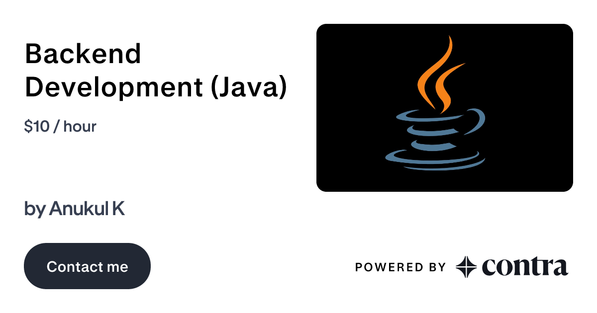 Backend Development (Java) by Anukul K
