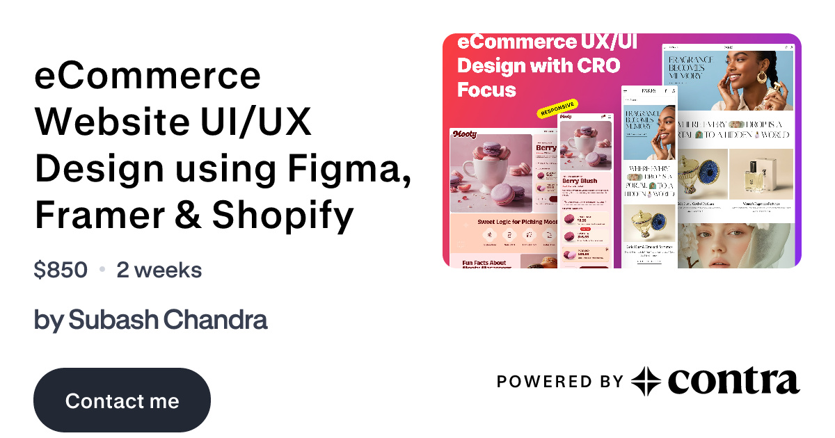 eCommerce Website UI/UX Design using Figma, Framer & Shopify by Subash ...