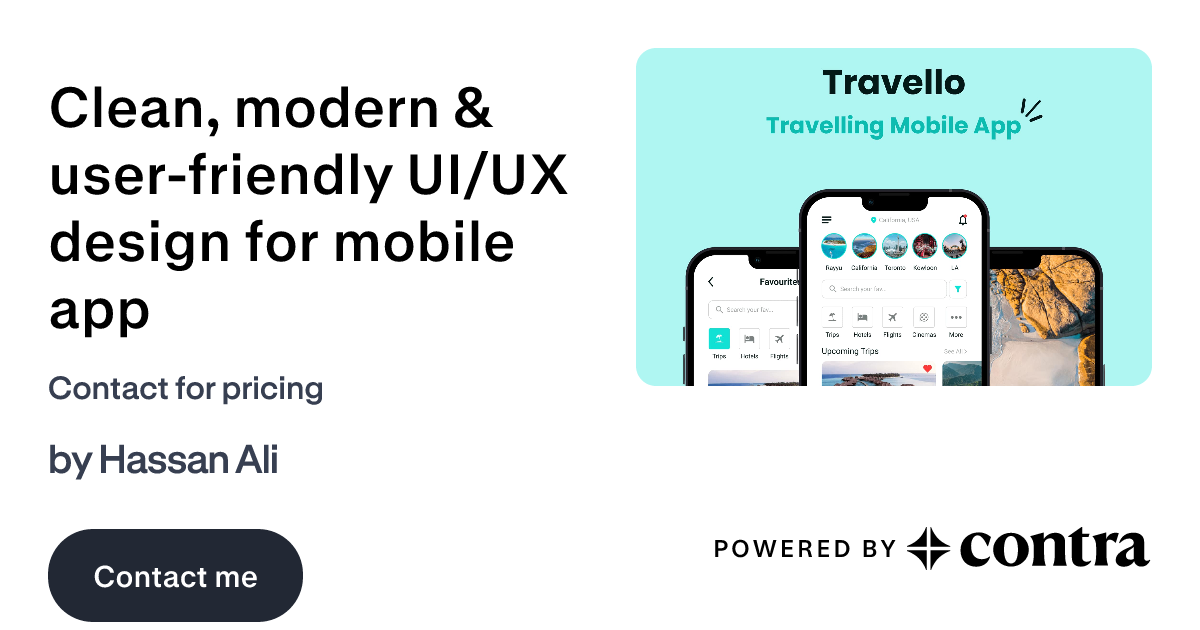 Clean, modern & user-friendly UI/UX design for mobile app by Hassan Ali