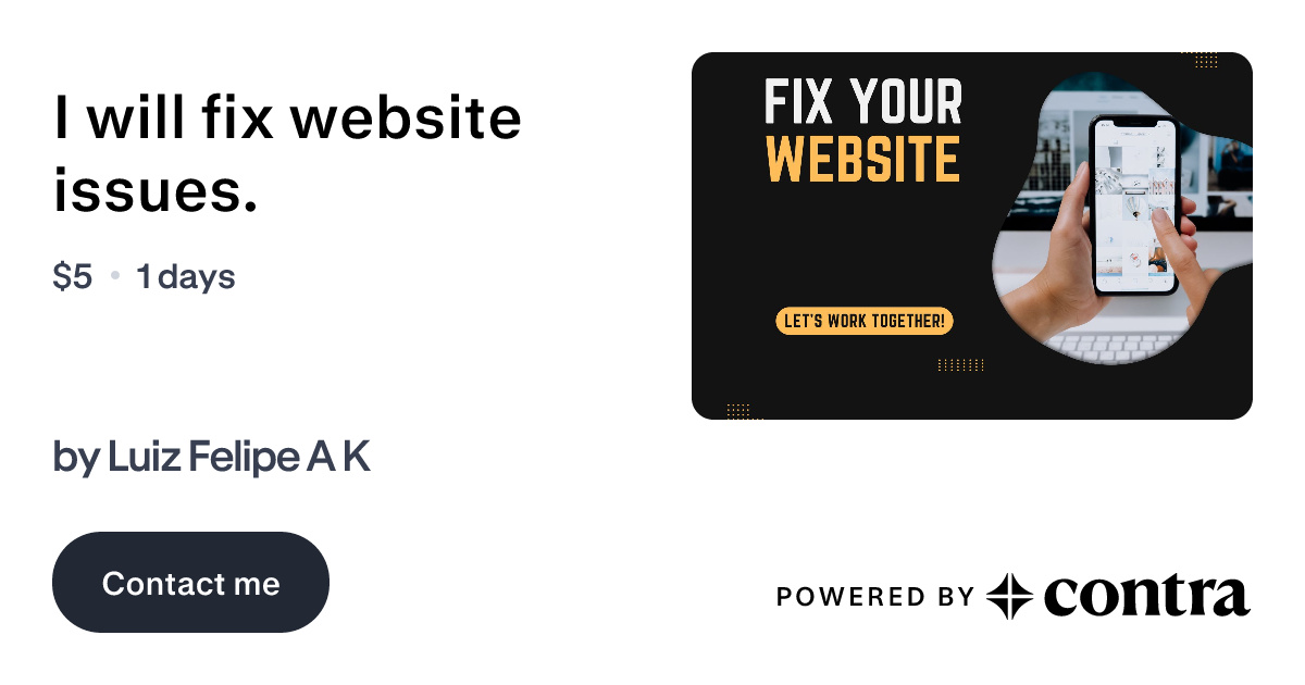 I will fix website issues. by Luiz Felipe A K