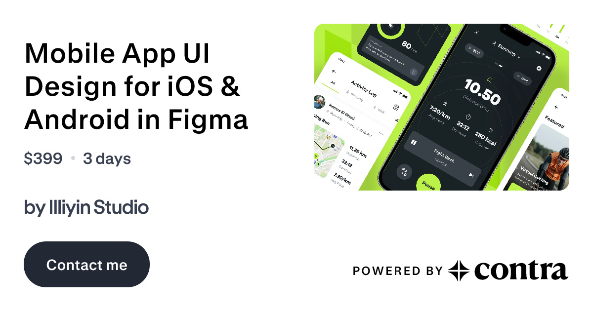 Mobile App UI Design for iOS & Android in Figma by Illiyin Studio