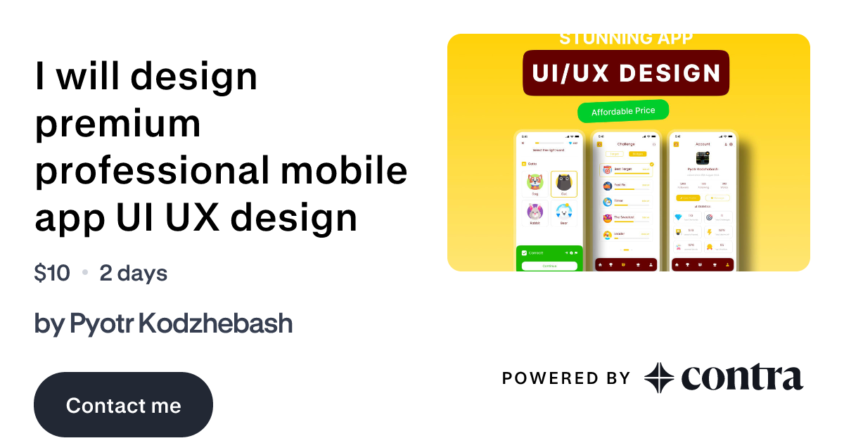 I will design premium professional mobile app UI UX design by Pyotr ...