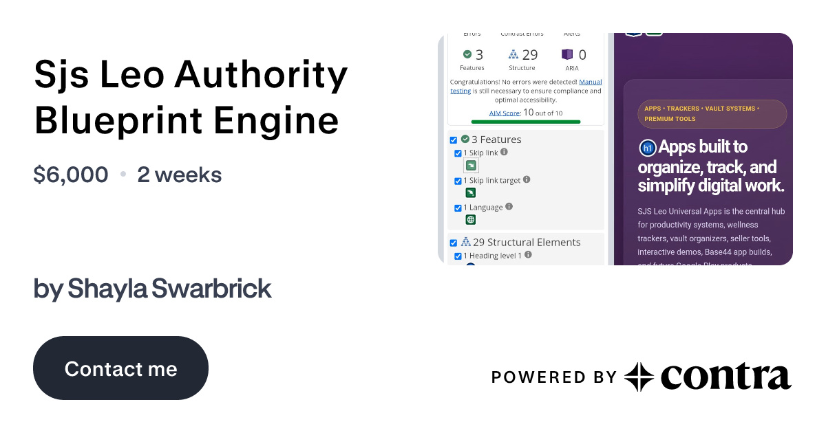 Sjs Leo Authority Blueprint Engine by Shayla Swarbrick