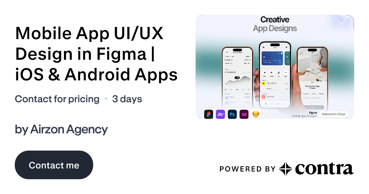 Mobile App UI/UX Design in Figma | iOS & Android Apps by Airzon Agency