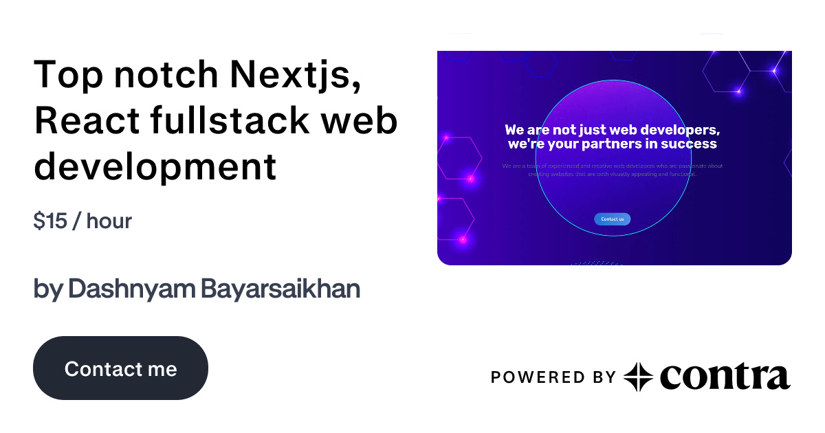 Top notch Nextjs, React fullstack web development by Dashnyam Bayarsaikhan