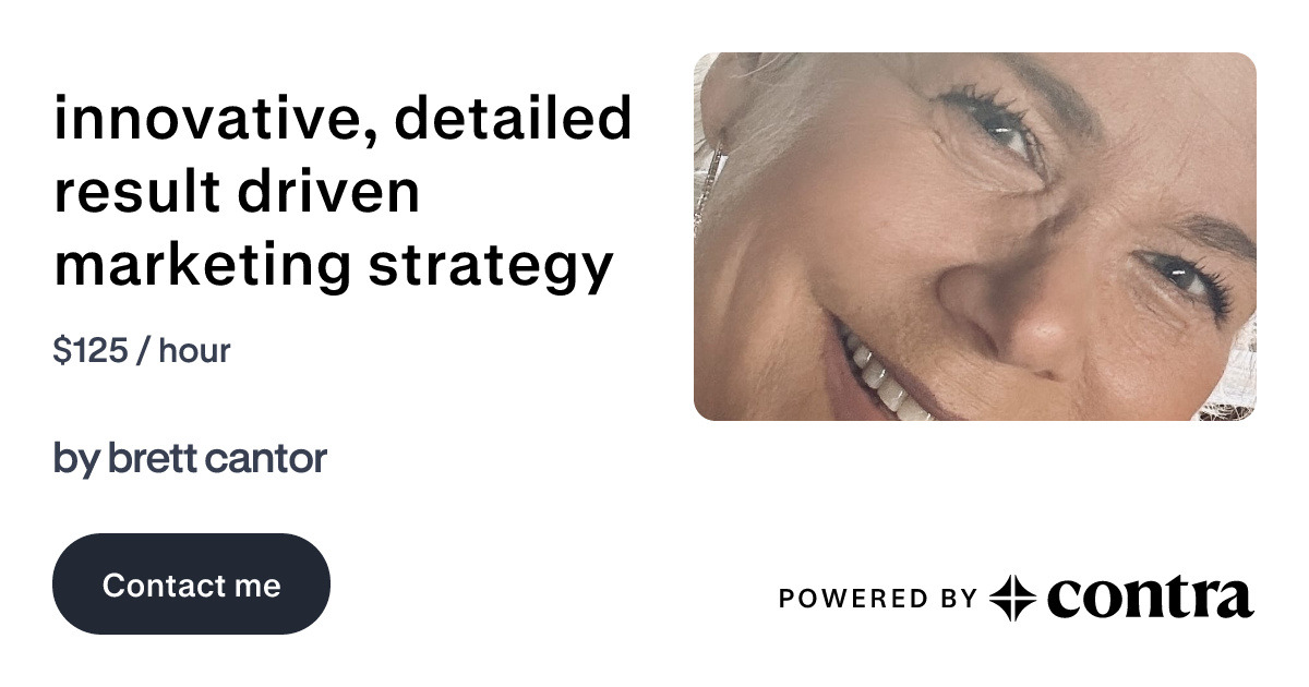 Picture of innovative, detailed result driven marketing strategy by brett cantor