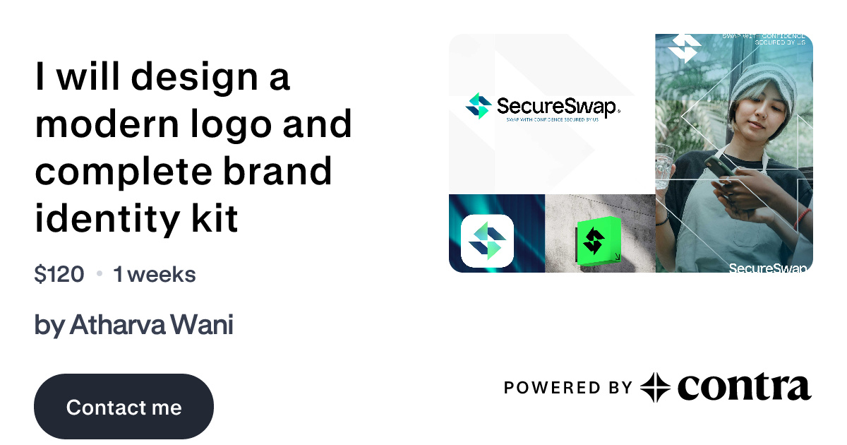 I will design a modern logo and complete brand identity kit by Atharva Wani