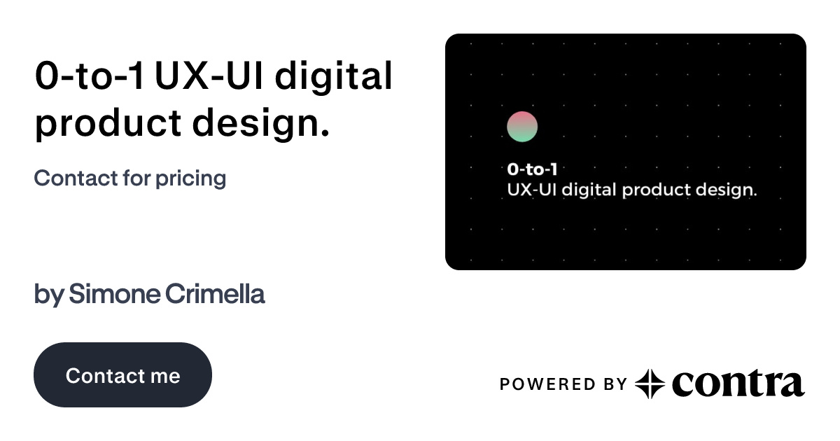 0-to-1 UX-UI digital product design. by Simone Crimella