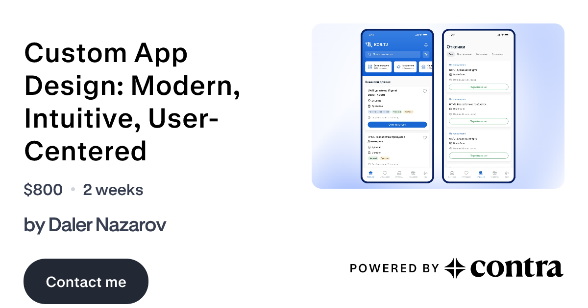 Custom App Design: Modern, Intuitive, User-Centered by Daler Nazarov