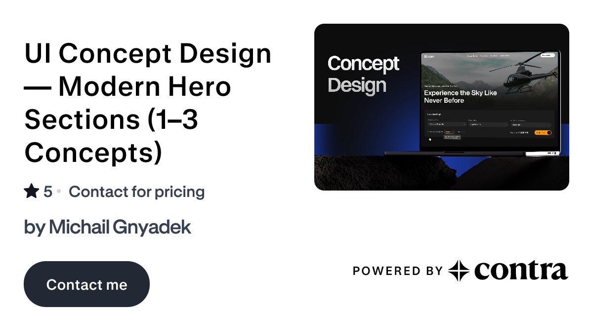 UI Concept Design — Modern Hero Sections (1–3 Concepts) by Michail Gnyadek