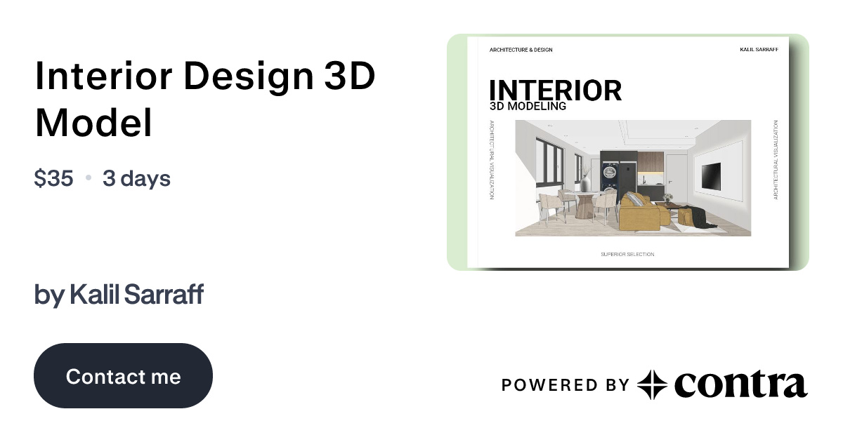 Interior Design 3D Model by Kalil Sarraff