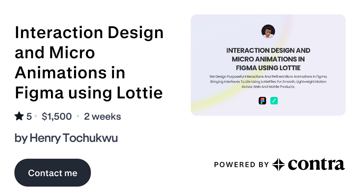 Interaction Design and Micro Animations in Figma using Lottie by Henry ...