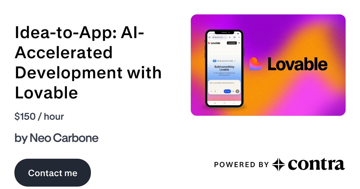 Idea-to-App: AI-Accelerated Development with Lovable by Neo Carbone