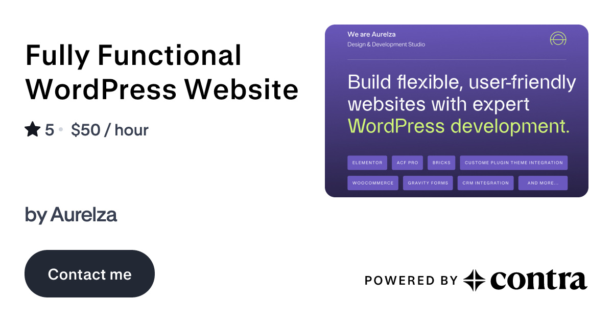 Fully Functional WordPress Website by Aurelza
