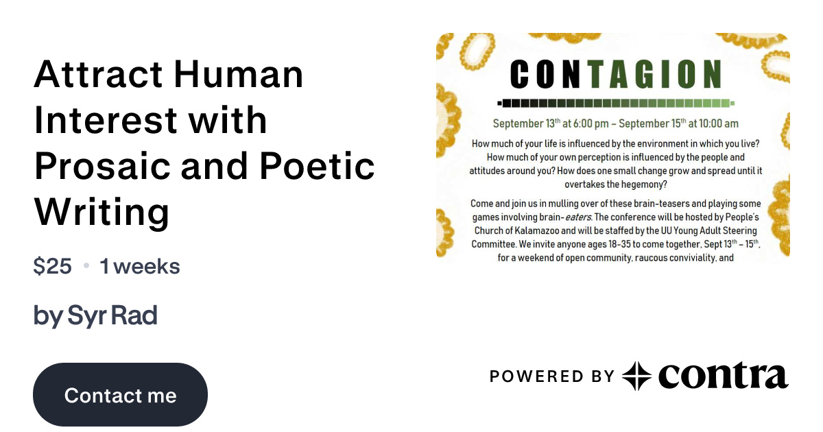 Attract Human Interest with Prosaic and Poetic Writing by Syr Rad