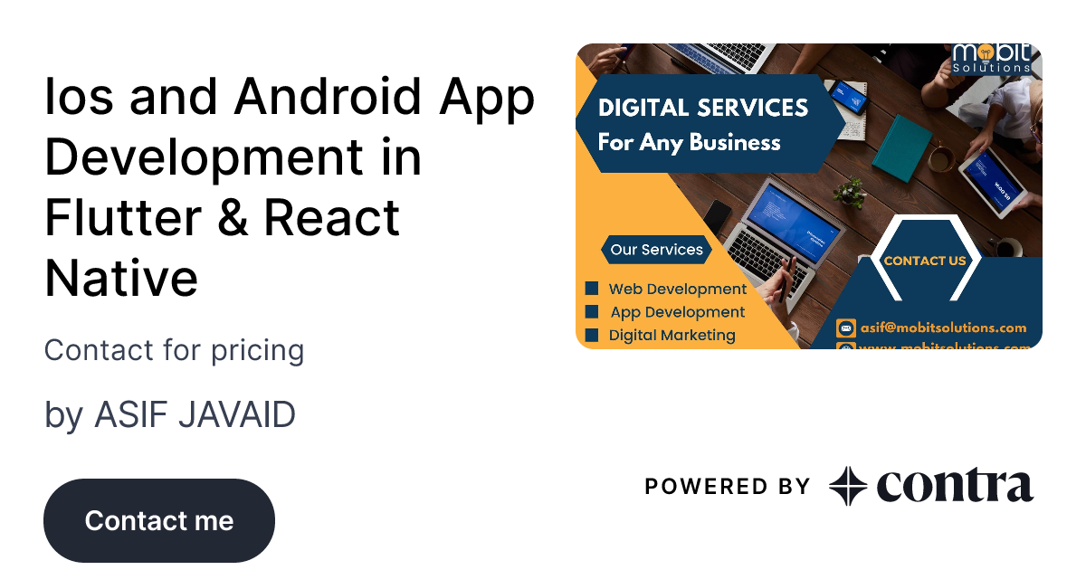 Ios and Android App Development in Flutter & React Native by ASIF JAVAID