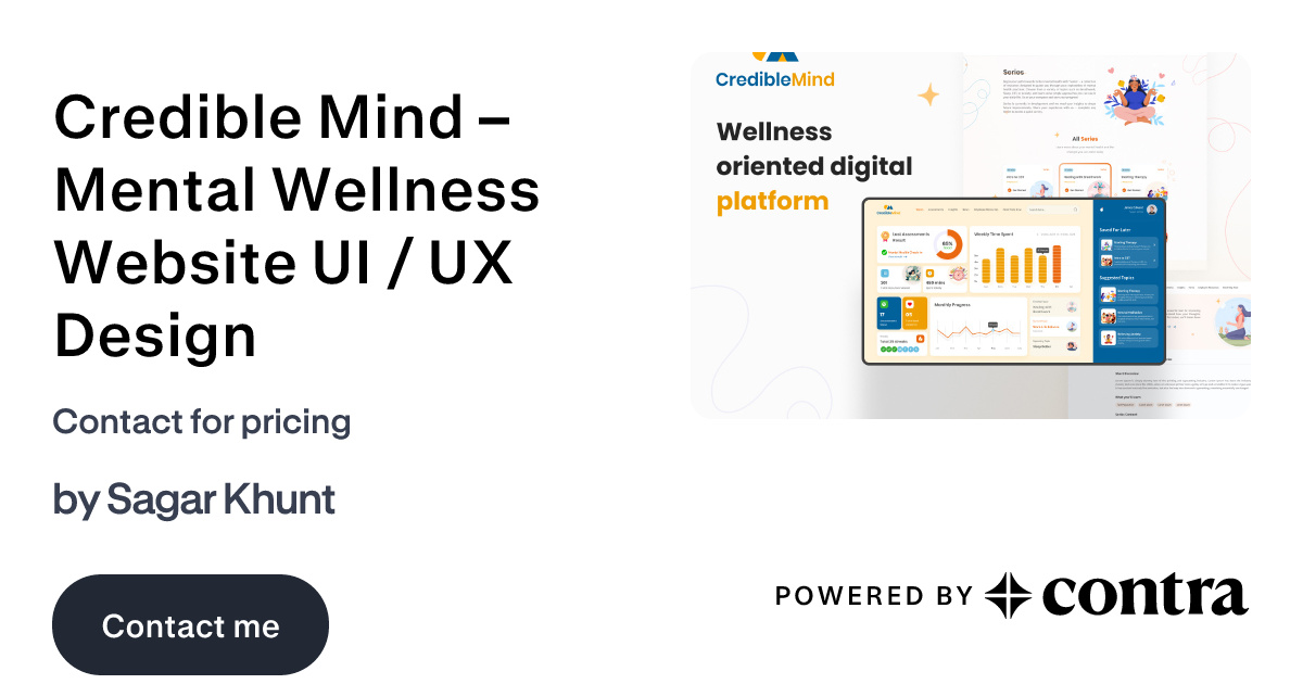 Credible Mind – Mental Wellness Website UI / UX Design by Sagar Khunt