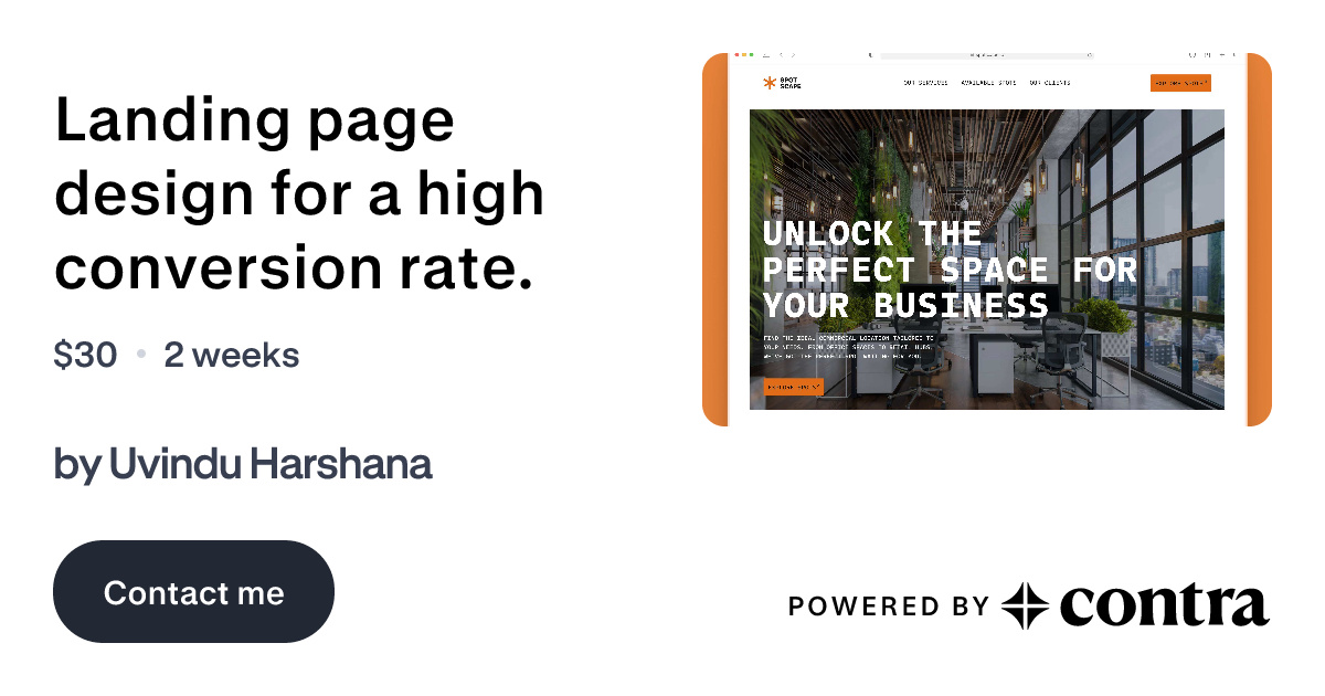 Landing page design for a high conversion rate. by Uvindu Harshana