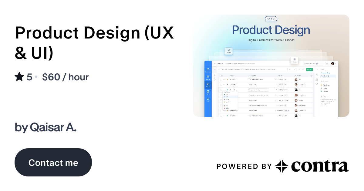Product Design (UX & UI) by Qaisar A.