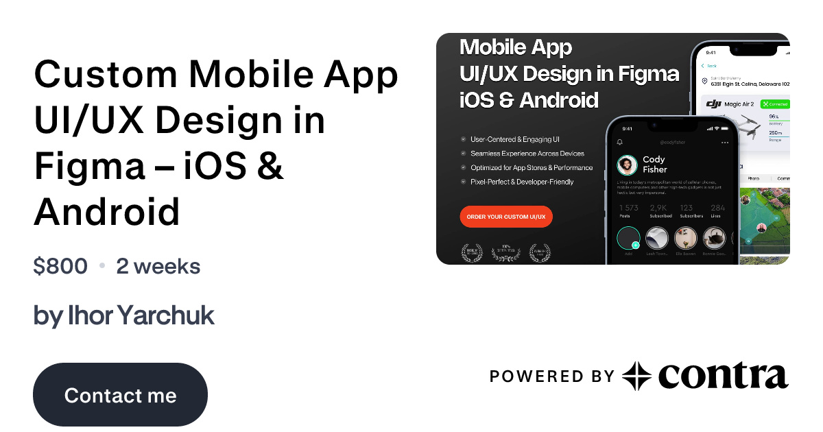 Custom Mobile App UI/UX Design in Figma – iOS & Android by Ihor Yarchuk