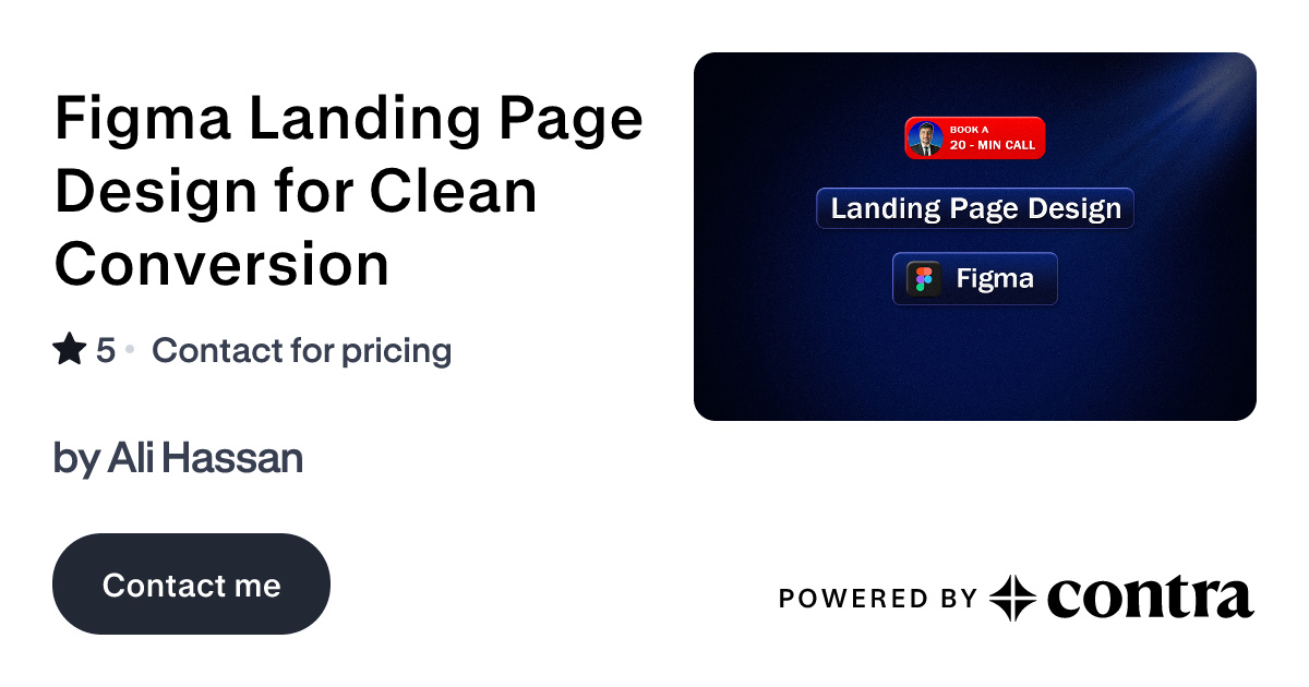 Figma Landing Page Design for Clean Conversion by Ali Hassan