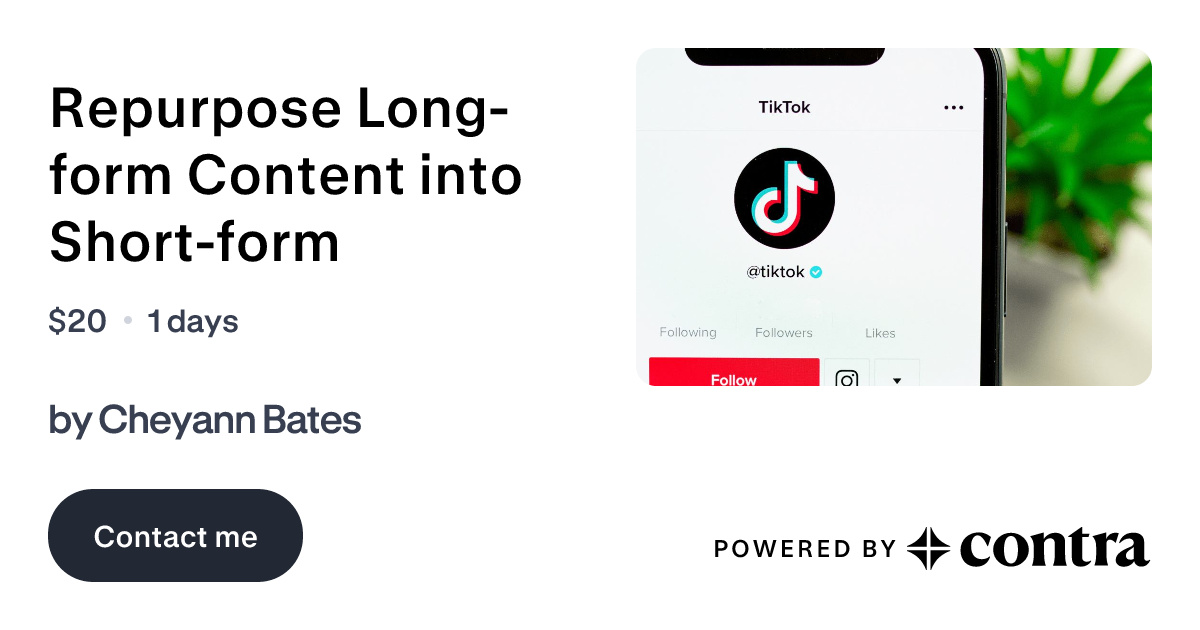 Repurpose Long-form Content into Short-form by Cheyann Bates