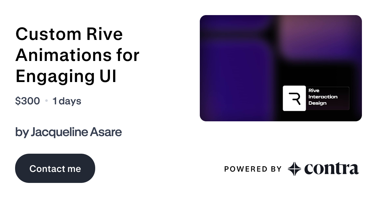 Custom Rive Animations for Engaging UI by Jacqueline Asare