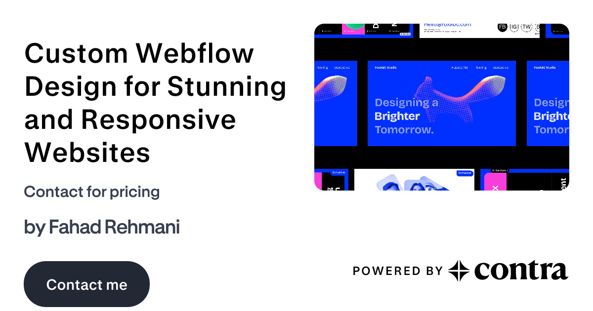 Custom Webflow Design for Stunning and Responsive Websites by Fahad Rehmani