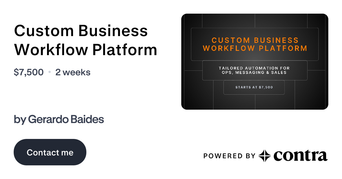Custom Business Workflow Platform by Gerardo Baides