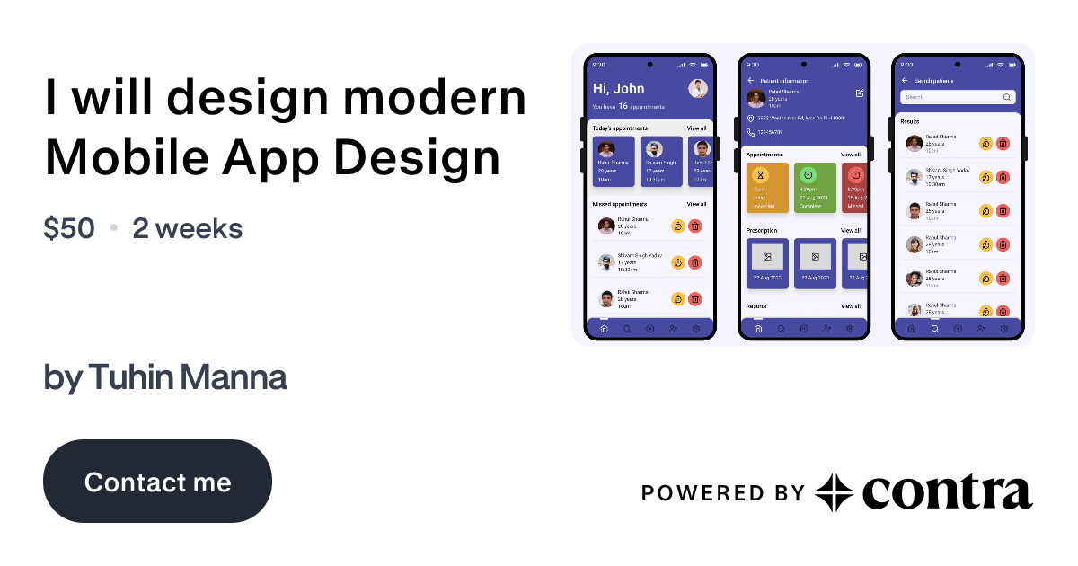 I will design modern Mobile App Design by Tuhin Manna