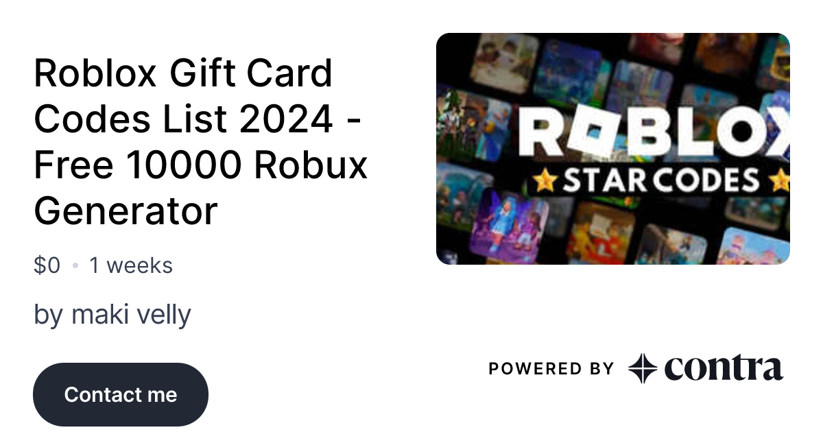 Roblox Gift Card Codes List 2024 Free 10000 Robux Generator by maki velly