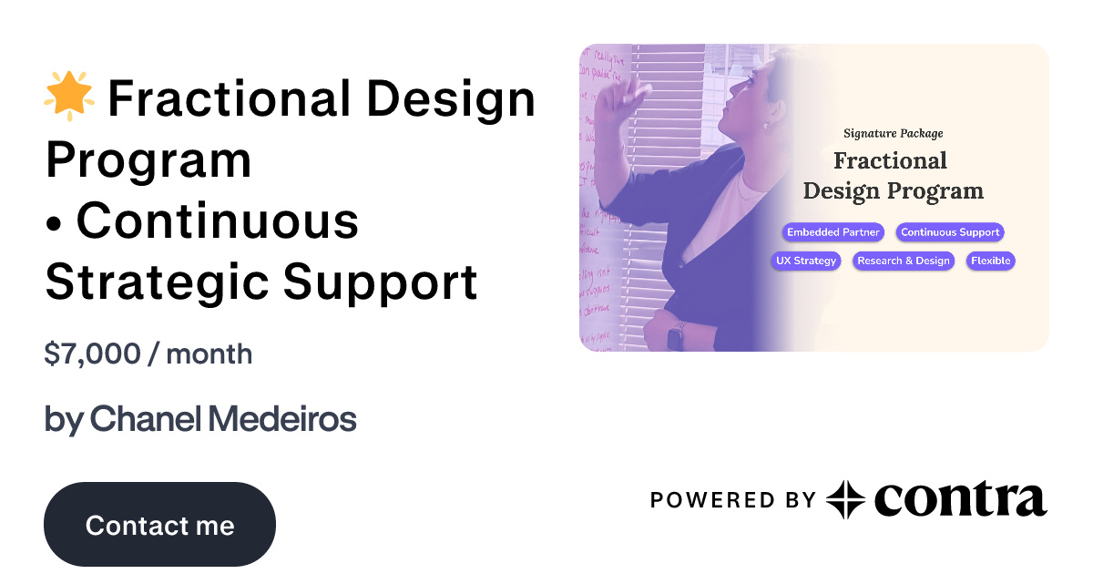 🌟 Fractional Design Program • Continuous Strategic Support by Chanel ...
